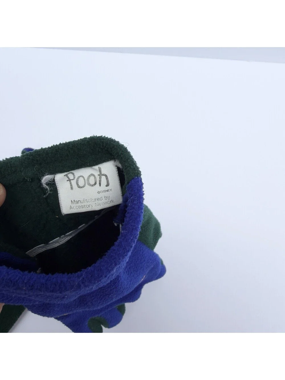Vintage Pooh Winter Gloves Women Green & Blue Fleece